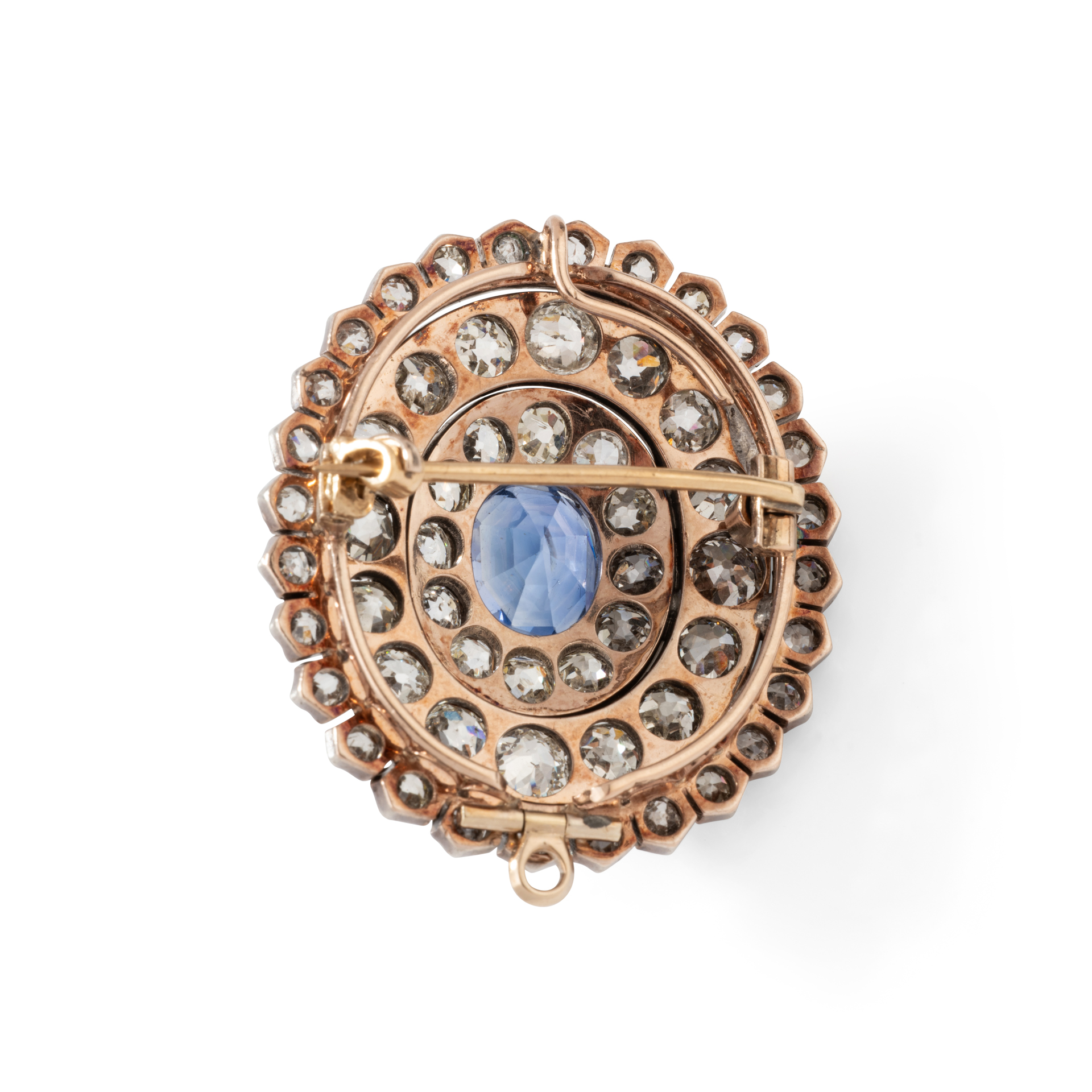 Broche Diamants et Saphir Début XXème Siècle – Image 3