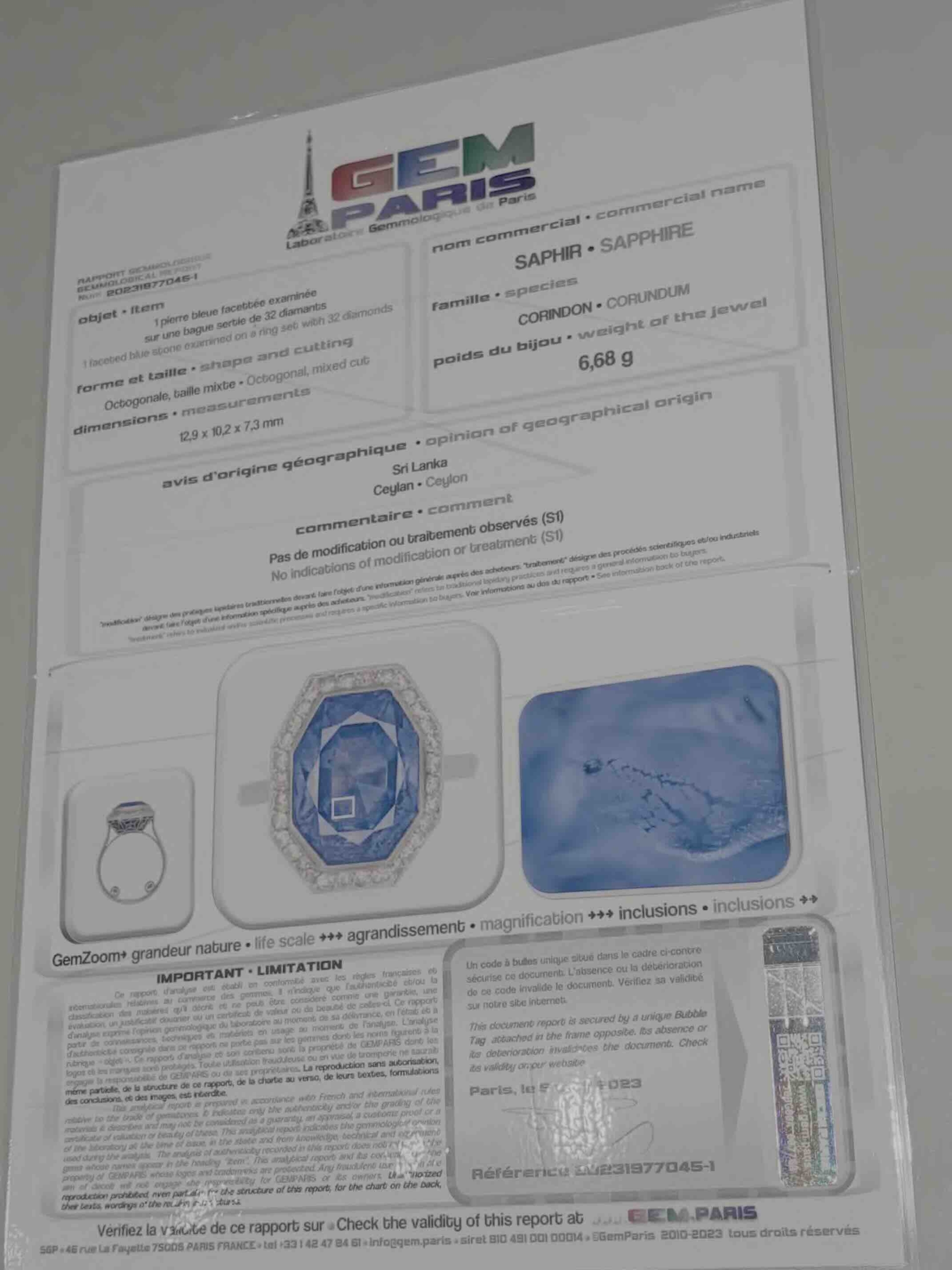 Bague Saphir Ceylan Non chauffé de 7 Carats Prix sur Demande – Image 4