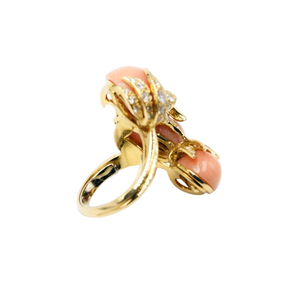 Bague FRED en or jaune, corail et diamants. Prix sur Demande – Image 4